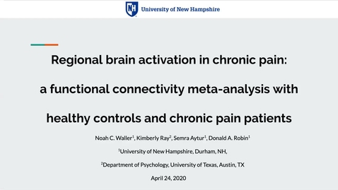 Thumbnail for entry Regional brain activation in chronic pain: a functional connectivity meta-analysis with healthy controls and chronic pain patients