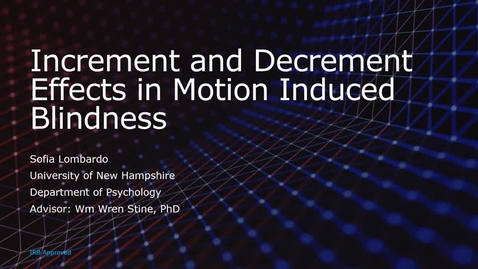 Thumbnail for entry Increment and Decrement Effects in Motion Induced Blindness