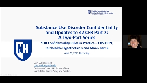 Thumbnail for entry SUD Confidentiality Rules in Practice – COVID 19, Telehealth, Hypotheticals and more (Phase 2)