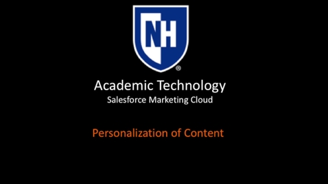 Thumbnail for SFMC - Personalization of Content