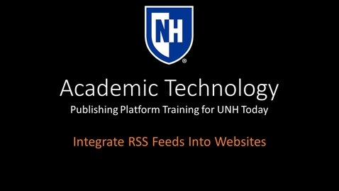 Thumbnail for entry Publishing Platform - RSS Feed Integration into Websites