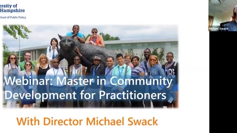 Thumbnail for entry Webinar: Master in Community Development with Program Director Michael Swack