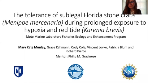 Thumbnail for entry #2 The Tolerance of Sublegal Florida Stone Crabs (Menippe mercenaria) During Prolonged Exposure to Hypoxia and Red Tide (Karenia brevis)