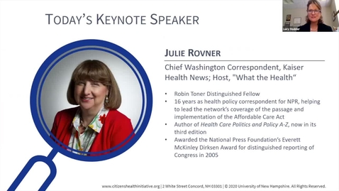 Thumbnail for entry NH Citizens Health Initiative Symposium Keynote: Julie Rovner