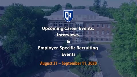 Thumbnail for entry Employer &amp; CaPS Events, August 31 - September 11, 2020 