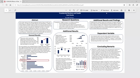 Thumbnail for HONORS.Effects of Elections on Health Care Stock Returns