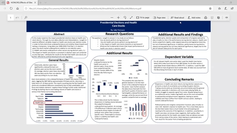 Thumbnail for entry HONORS.Effects of Elections on Health Care Stock Returns