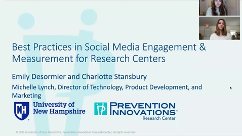 Thumbnail for entry Best Practices in Social Media Engagement &amp; Measurement for Research Centers