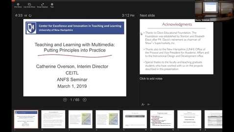 Thumbnail for ANFS Seminar: Catherine Overson, 1 Mar 2019