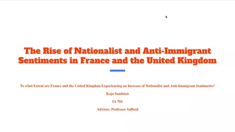 Thumbnail for entry The Rise of Anti-Immigrant and Nationalist Sentiments in France and the United Kingdom