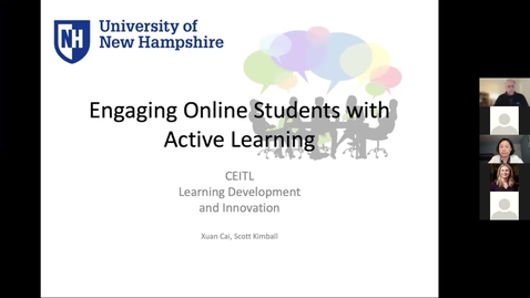 Thumbnail for Engaging Online Student with Active Learning. 3/16/2021