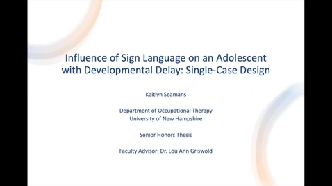 Thumbnail for Influence of Sign Language on an Adolescent with Developmental Delay: Single-Case Design 