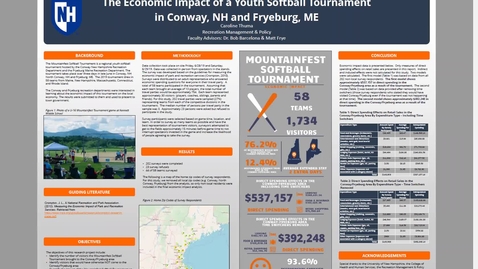 Thumbnail for entry The Economic Impact of a Youth Softball Tournament in Conway NH and Fryeburg ME