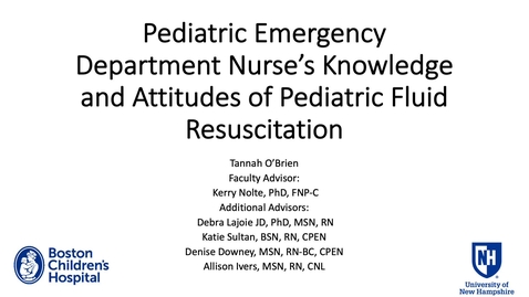 Thumbnail for entry Pediatric Emergency Department Nurse’s Knowledge and Attitudes of Pediatric Fluid Resuscitation