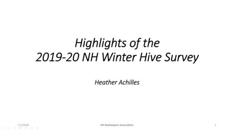 Thumbnail for entry NH Beekeepers, 2020 Hive Survival Report