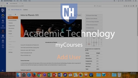 Thumbnail for myCourses - Add User