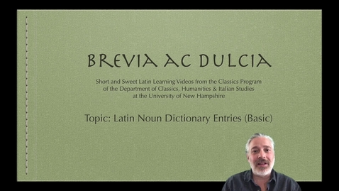 Thumbnail for Latin Noun Dictionary Entries (Brevia ac Dulcia, Basic)