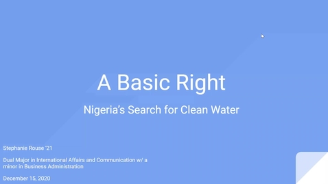 Thumbnail for entry A Basic Right: Nigeria's Search for Clean Water