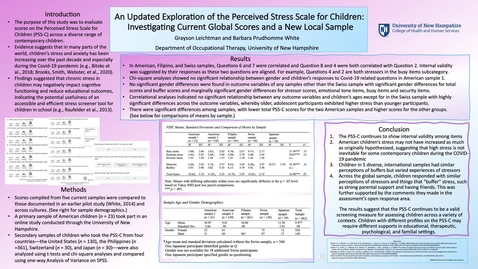 Thumbnail for entry An Updated Exploration of the Perceived Stress Scale for Children:  Investigating Current Global Scores and a New Local Sample