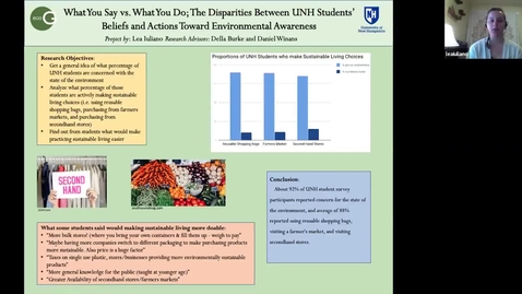 Thumbnail for ECOG-What You Say vs. What You Do: The Disparities Between UNH Students' Beliefs vs. Actions Towards Environmental Awareness