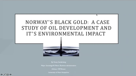 Thumbnail for entry Norway`s black gold: A case study of oil development and it`s enviromental impact