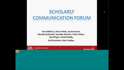 Thumbnail for entry Scholarly Communications