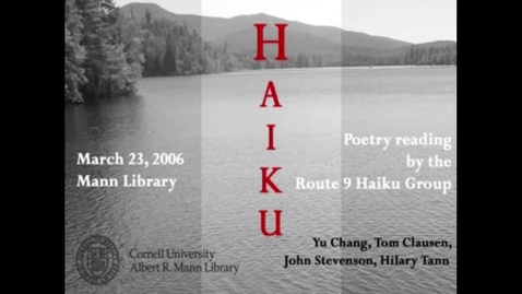 Thumbnail for Poetry Reading by Route 9 Haiku Group