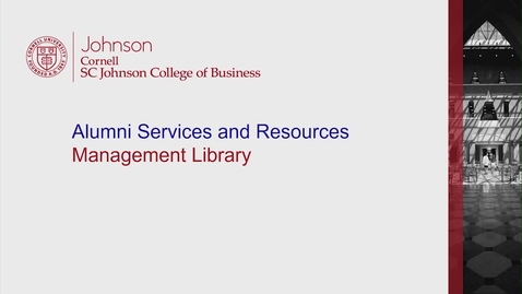 Thumbnail for entry Alumni Management Library 2018.mp4