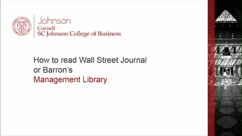 Thumbnail for entry How to read WSJ or Barrons