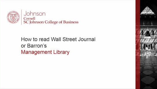 How to read WSJ or Barrons