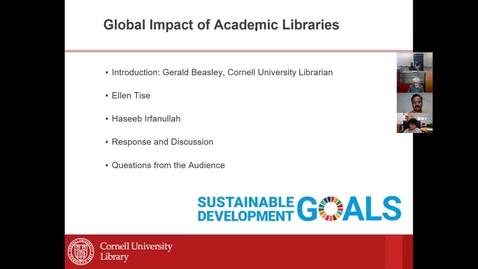 Thumbnail for entry Webinar 2: How Academic Libraries Enhance the UN Sustainable Development Goals through Research Support