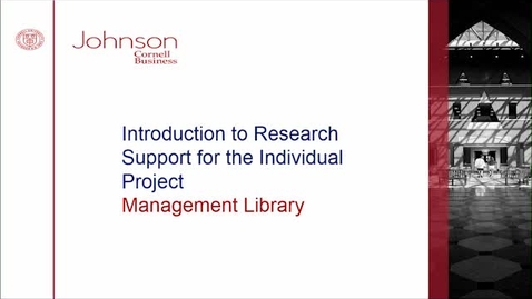 Thumbnail for Introduction to Research Support for Individual Project Course