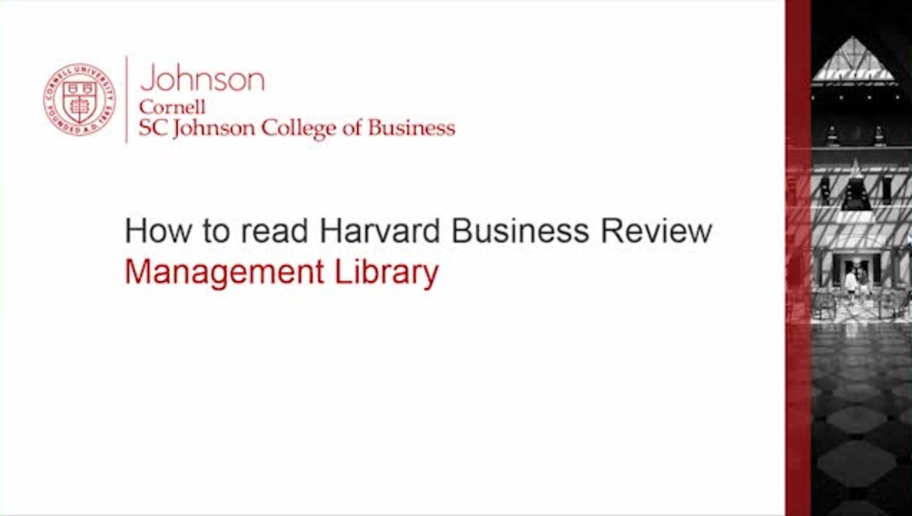 How to read Harvard Business Review