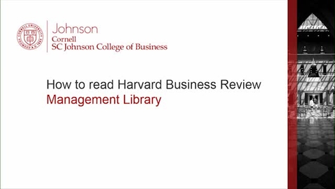 Thumbnail for entry How to read Harvard Business Review