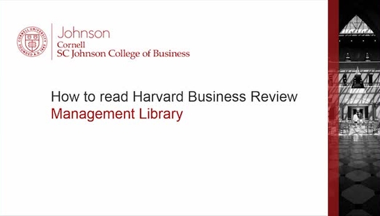 How to read Harvard Business Review