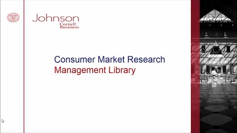 Thumbnail for entry Consumer Market Research