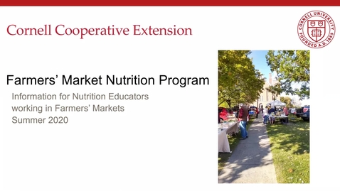 Thumbnail for FMNP Information for Educators Working at Farmers' Markets During COVID-19