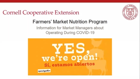 Thumbnail for 2020 FMNP Market Manager Guidelines for COVID-19