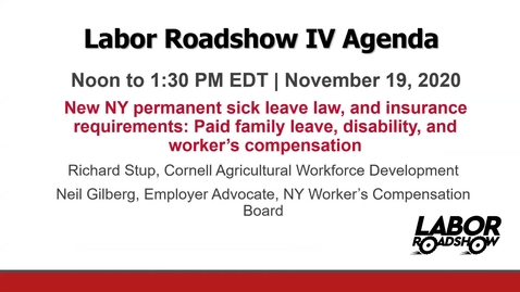 Thumbnail for Labor Roadshow IV: November 18, 19, 20, 23, 24, 2020