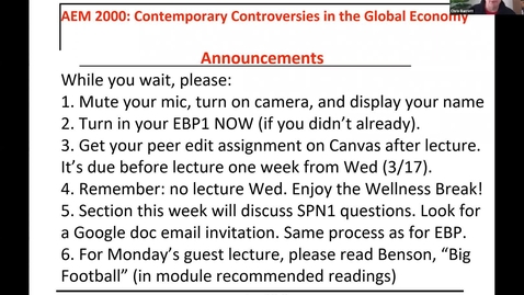 Thumbnail for entry AEM 2000 Contemporary Controversies in the Global Economy (2021SP) Lecture