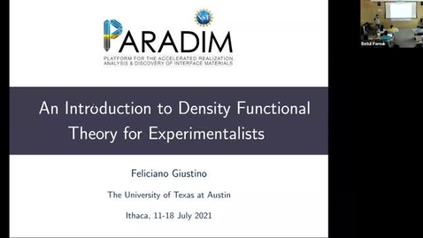 Thumbnail for PARADIM DFT Summer School 2021 - Theory Lecture 5.1 