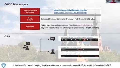 Thumbnail for entry Johnson COVID-19: Overview of Distressed Debt &amp; Bankruptcy, Rob Symington (MBA ’92)