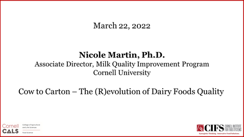 Thumbnail for From Cow to Carton - The (R)evolution of Dairy Foods Quality