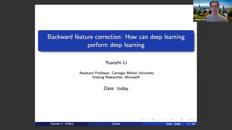 Thumbnail for entry 10.30.20 Yuanzhi Li, Carnegie Mellon University
