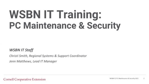 Thumbnail for PC Maintenance, Security &amp; Best Practices