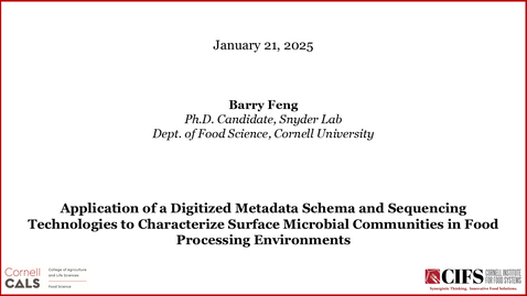 Thumbnail for January 21, 2025 - Barry Feng, Ph.D. Candidate (Snyder Lab), Cornell University