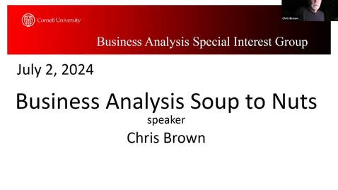 Thumbnail for BA Overview 0 - Business Analysis Soup to Nuts