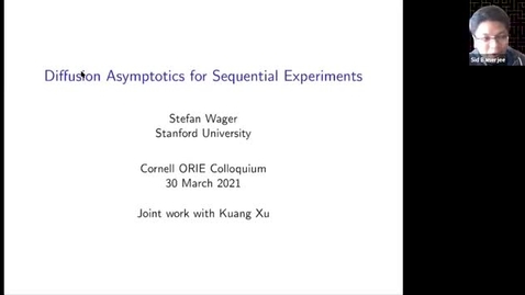 Thumbnail for ORIE Colloquium: Stefan Wager (Stanford University), March 30, 2021