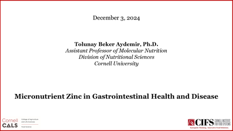 Thumbnail for December 2, 2024 - Tolunay Beker Aydemir, Ph.D., Cornell University