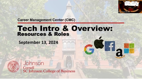 Thumbnail for &quot;Tech Intro &amp; Overview: Resources &amp; Roles&quot; with Vidur Luthra and Michael Maher